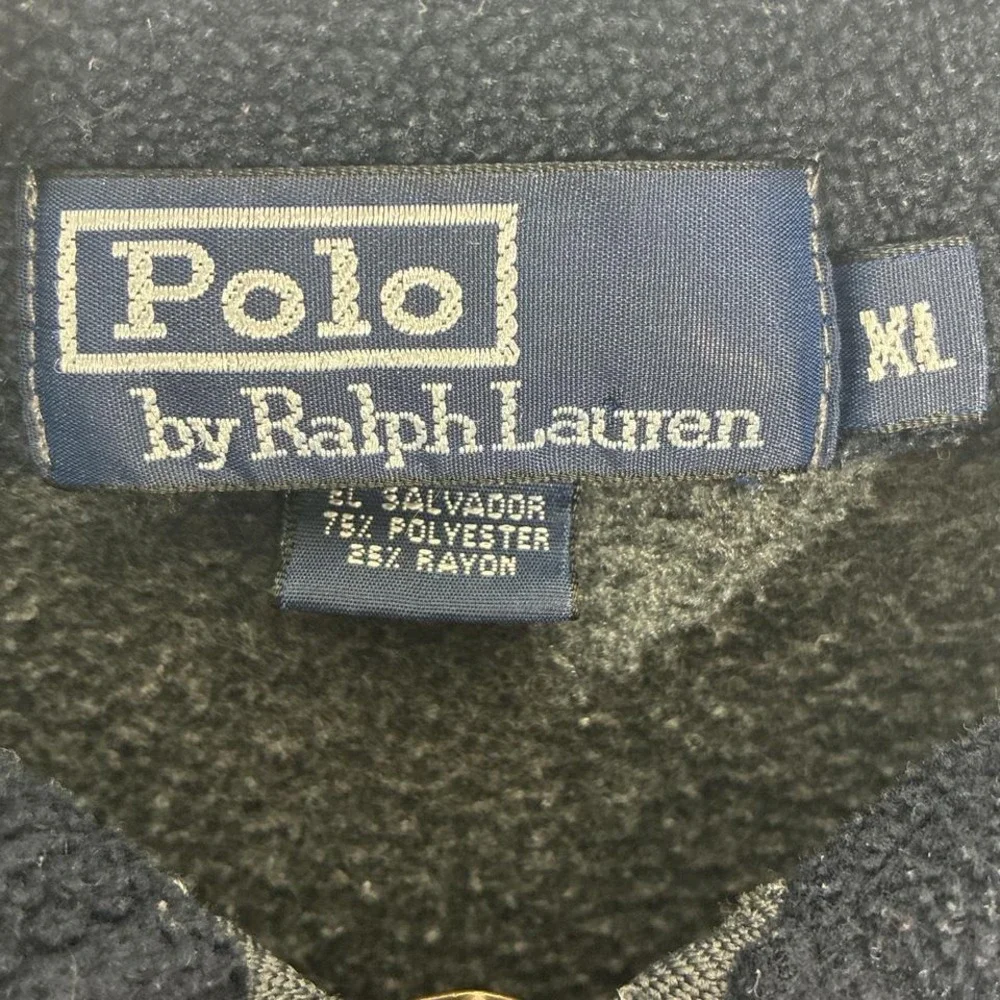 Vintage Polo Ralph Lauren quarter zip gray fleece sweater. - Picture 4 of 8